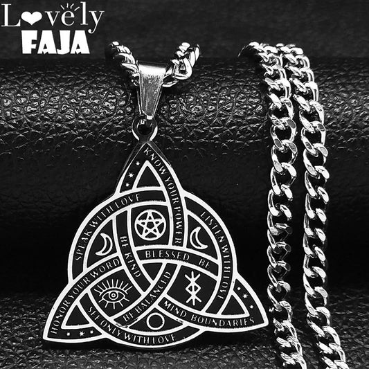 Viking Witch Celtic Knot Pendant Necklace